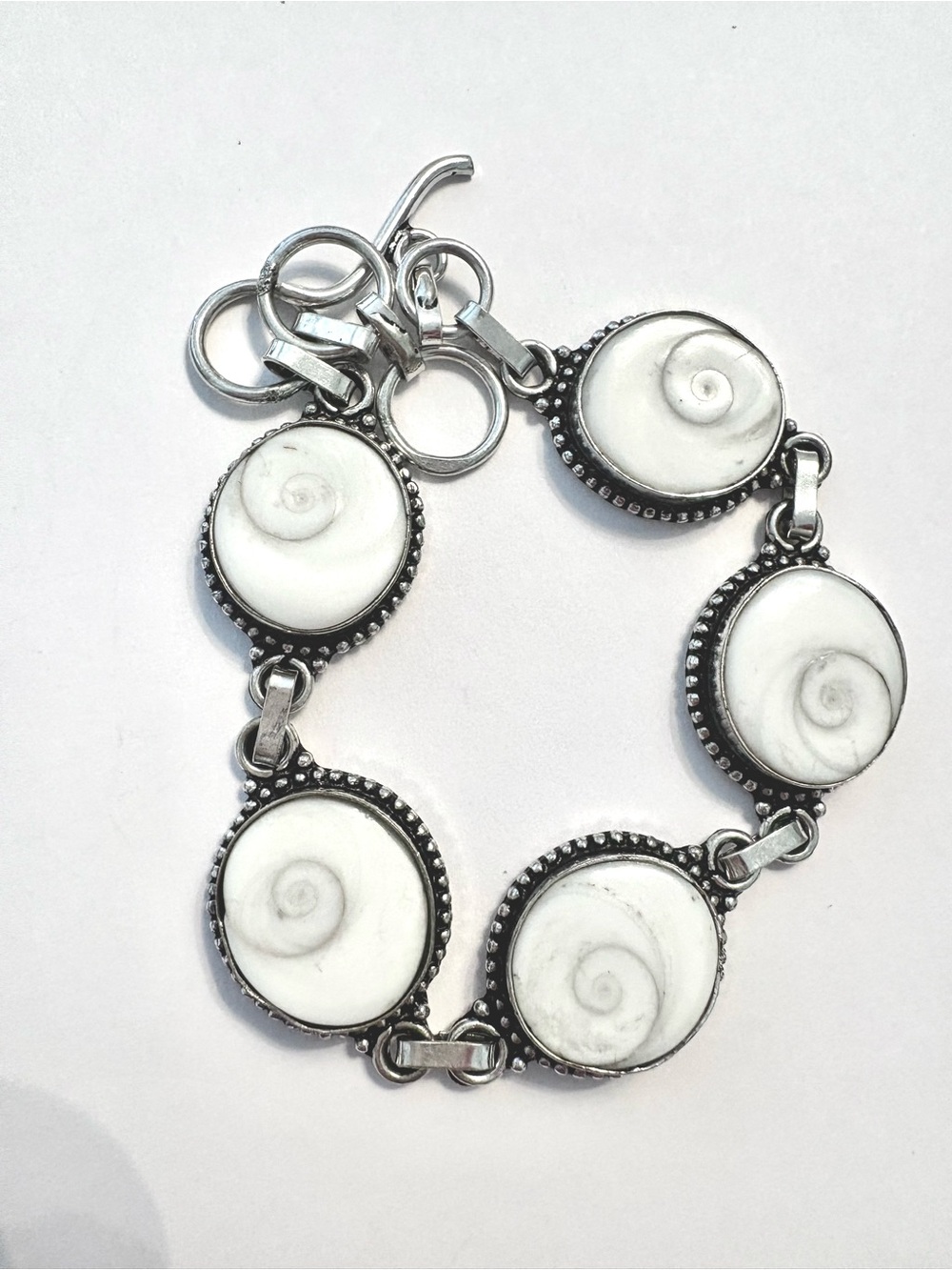 Beautiful, 5 stone, 925 marked, Shiva Eye bracelet.